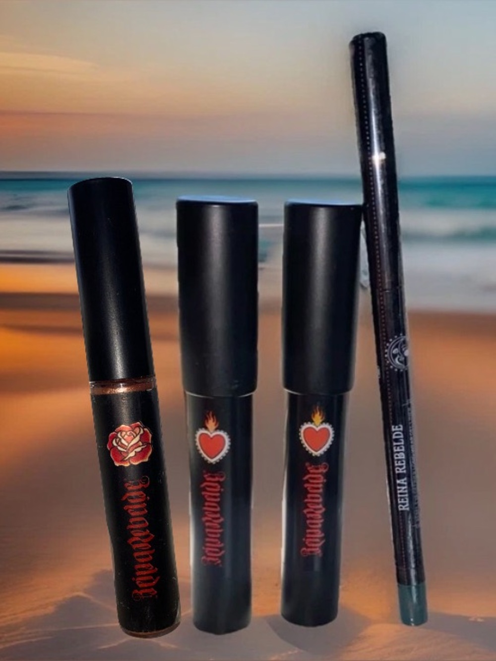 NEW Reina Rebelde 4pc Vegan Lipstick & Eyeliner Lot ~Discontinued~ Latina Owned